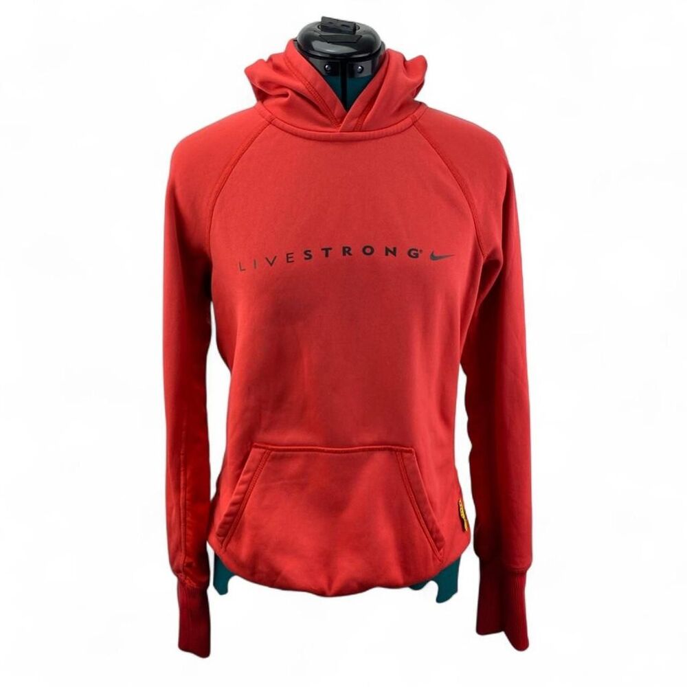 Nike Women's Red and Orange Hoodie